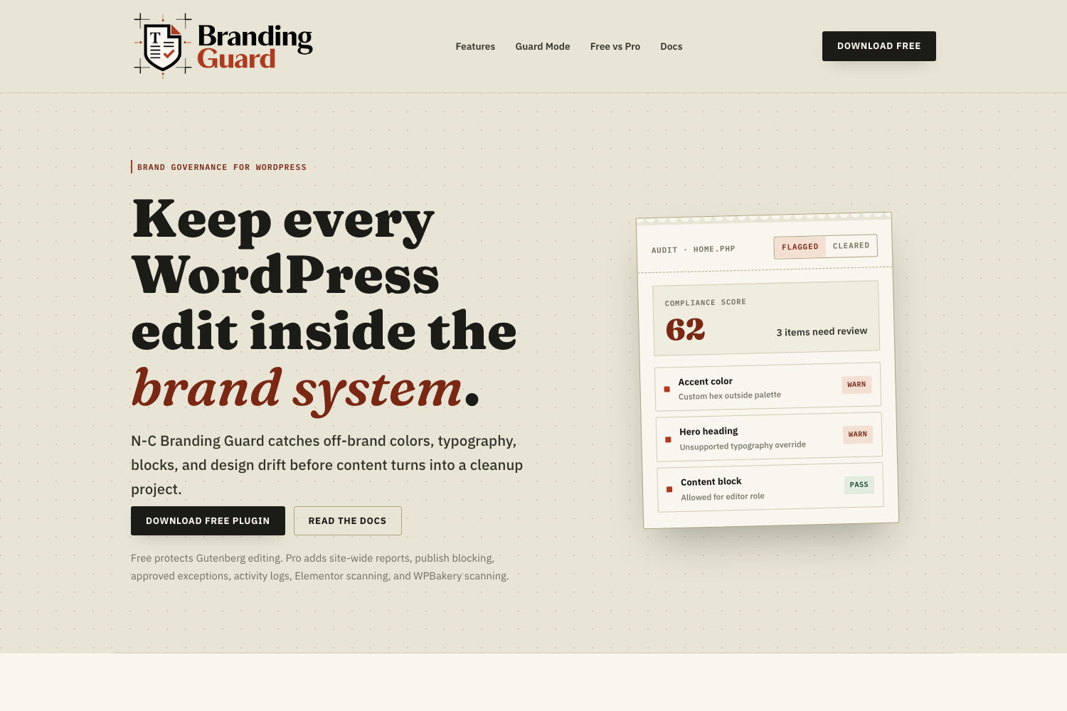 N-C Branding Guard homepage screenshot